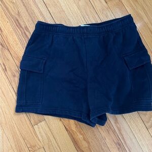 Aritzia Navy Cargo Sweat Shorts